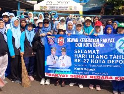 Sambut Ajak Walikota Depok,DKR Peringati HUT Kota Depok Dengan Kerja Bakti